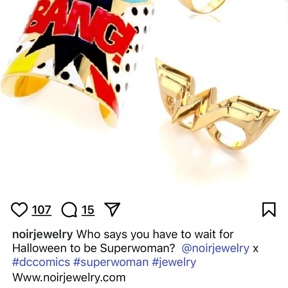 nOIr Jewelry 2013 Bang DC comics silver tone ring size 6 - Picture 7 of 14